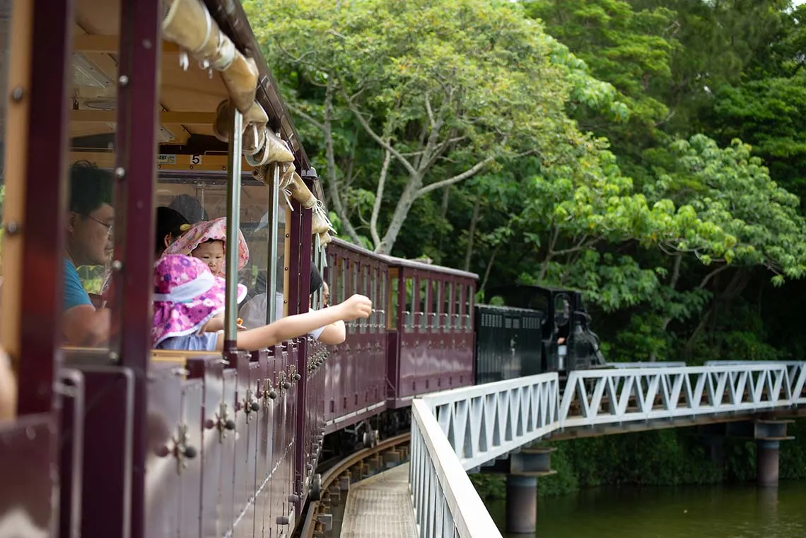 名護自然動植物公園Neo Park Okinawa橋上的列車